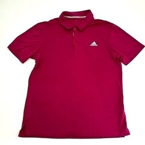 UEC Adidas maroon dri fit golf polo shirt medium
